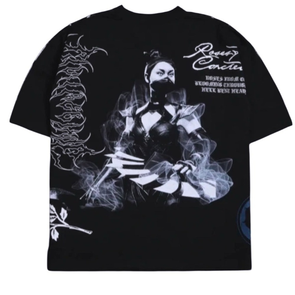 Civil Regime Mortal Kombat Kitana Tee Shirt Mens L‎ Black Short Sleeve Graphic